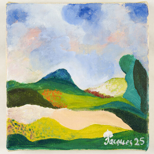“Summer Landscape” Original Small Canvas Painting by Jacques Pépin