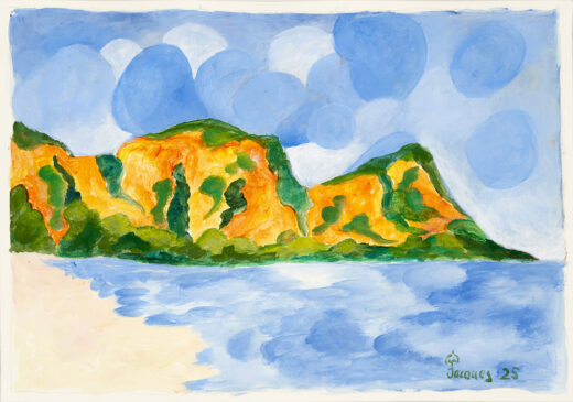 “The Mountains and the Sea” Original Painting by Jacques Pépin