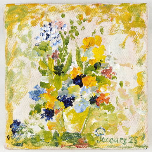 Jacques Pépin’s Original Small Canvas Painting “Yellow Combo”