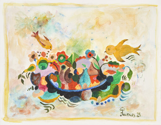 “Fruits and Birds” Jacques Pepin Original Painting