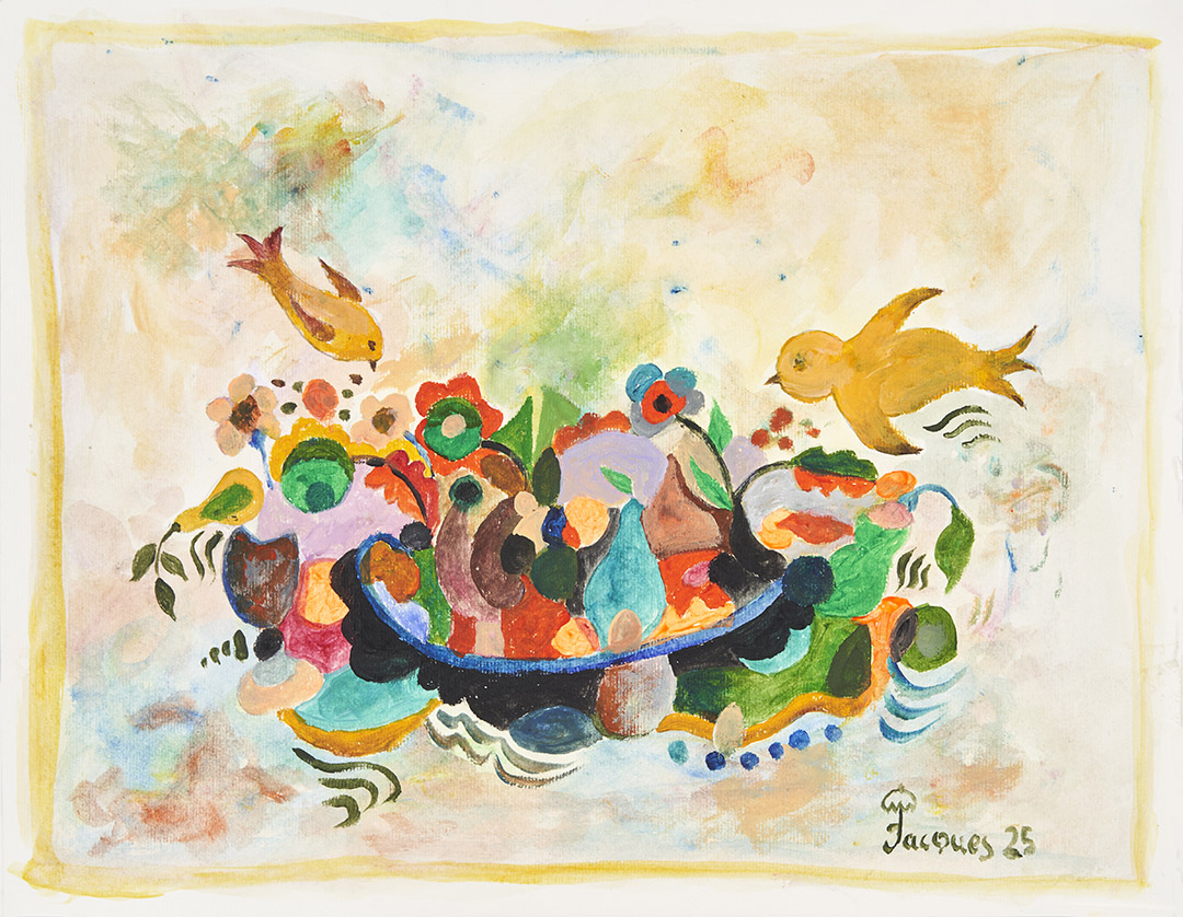“Fruits and Birds” Jacques Pepin Original Painting