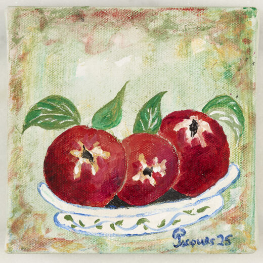 “Red Peaches” Jacques Pepin Original Painting