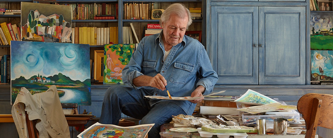 Chef and artist Jacques Pépin in his artist’s studio