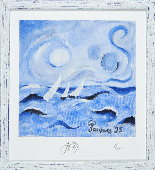 “Abstract Seascape” Signed, Limited Edition Print by Jacques Pépin Painting