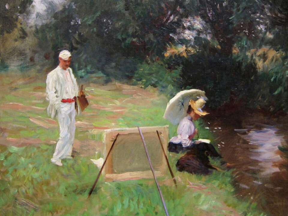 John-Singer-Sargent-Dennis-Miller-Bunting-Painting-at-Calcot-1