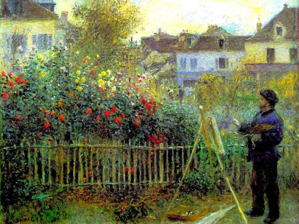 Pierre-Auguste-Renoir-Monet-Painting-in-His-Garden-in-Argenteuil-1